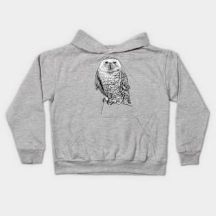 Snowy owl illustration Kids Hoodie